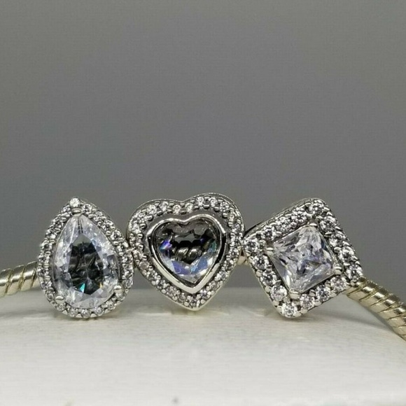 Pandora Jewelry Pandora Geometric Radiance Teardrop Heart Charms | Poshmark